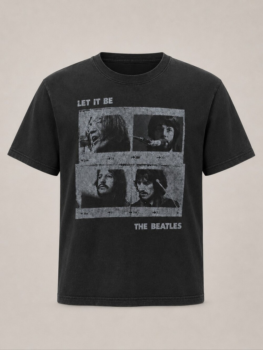 The Beatles Let It Be Shirt Black Unisex Medium Apple Corp 2011 Band Tee Graphic